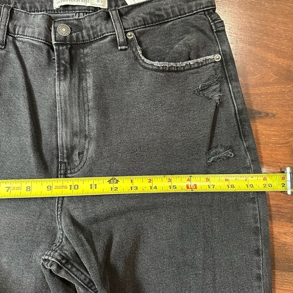 Abercrombie Ultra High Rise Ankle Straight Jeans washed black Sz 8 (29) - Picture 9 of 14